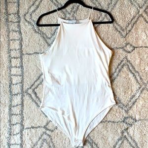 White high neck bodysuit